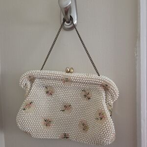 Chic Floral Beaded Clutch